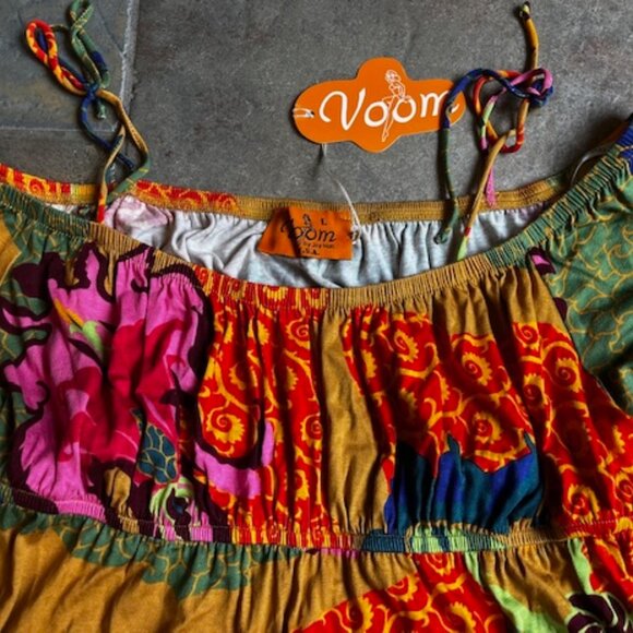 Voom by Joy Han Bohemian-Style Off-the-Shoulder Dress Women's Size Large 8-10 - Picture 6 of 10